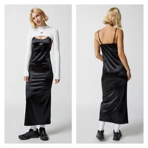 Urban Outfitters iets frans Satin Maxi Dress S Black